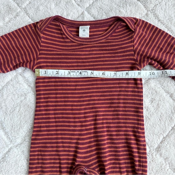 Kate Quinn | "Autumn Stripe" Skinny Rib Lapneck Footie | Size 3-6 Months - Picture 9 of 10
